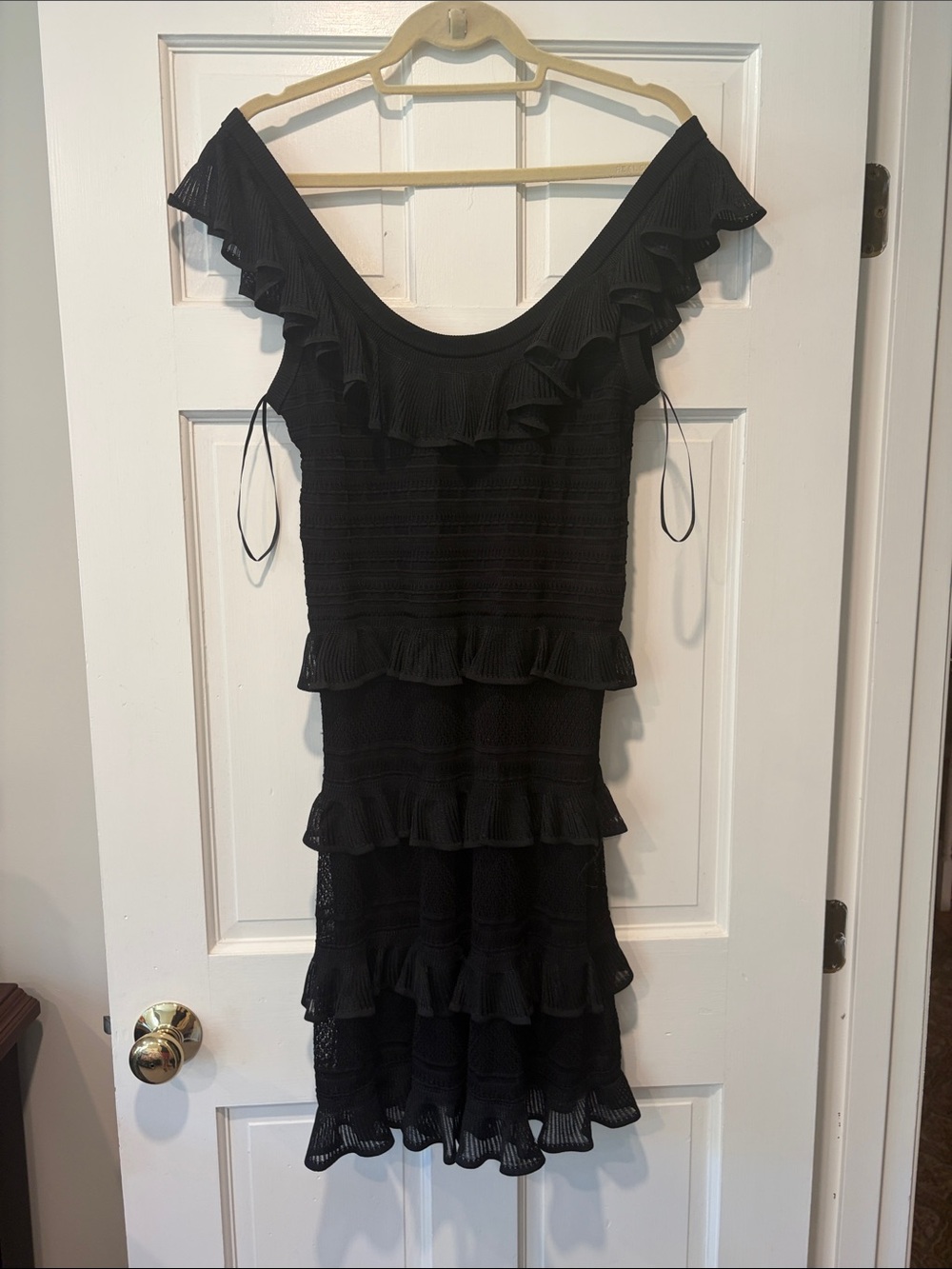 Zimmermann Black Ruffle Midi Dress